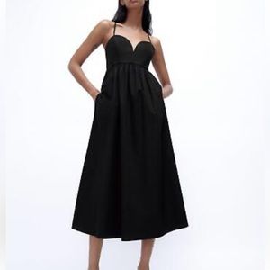 Zara Black Midi Dress.